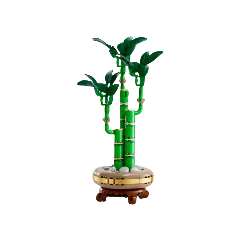 2026 new cute building blocks, brick toys, fun, beautiful bamboo, simple modular assembly, home decoration, adult holiday gifts view 3