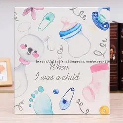 12inch Leather Baby Infant Children Growth Record Book Family Photo Album with DIY Paste Type for Wedding Craft