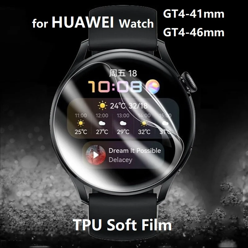 Pelindung layar hidrogel TPU, 10 buah untuk jam tangan Huawei GT4 41mm 46mm jam tangan pintar HD bening lembut Film pelindung antigores