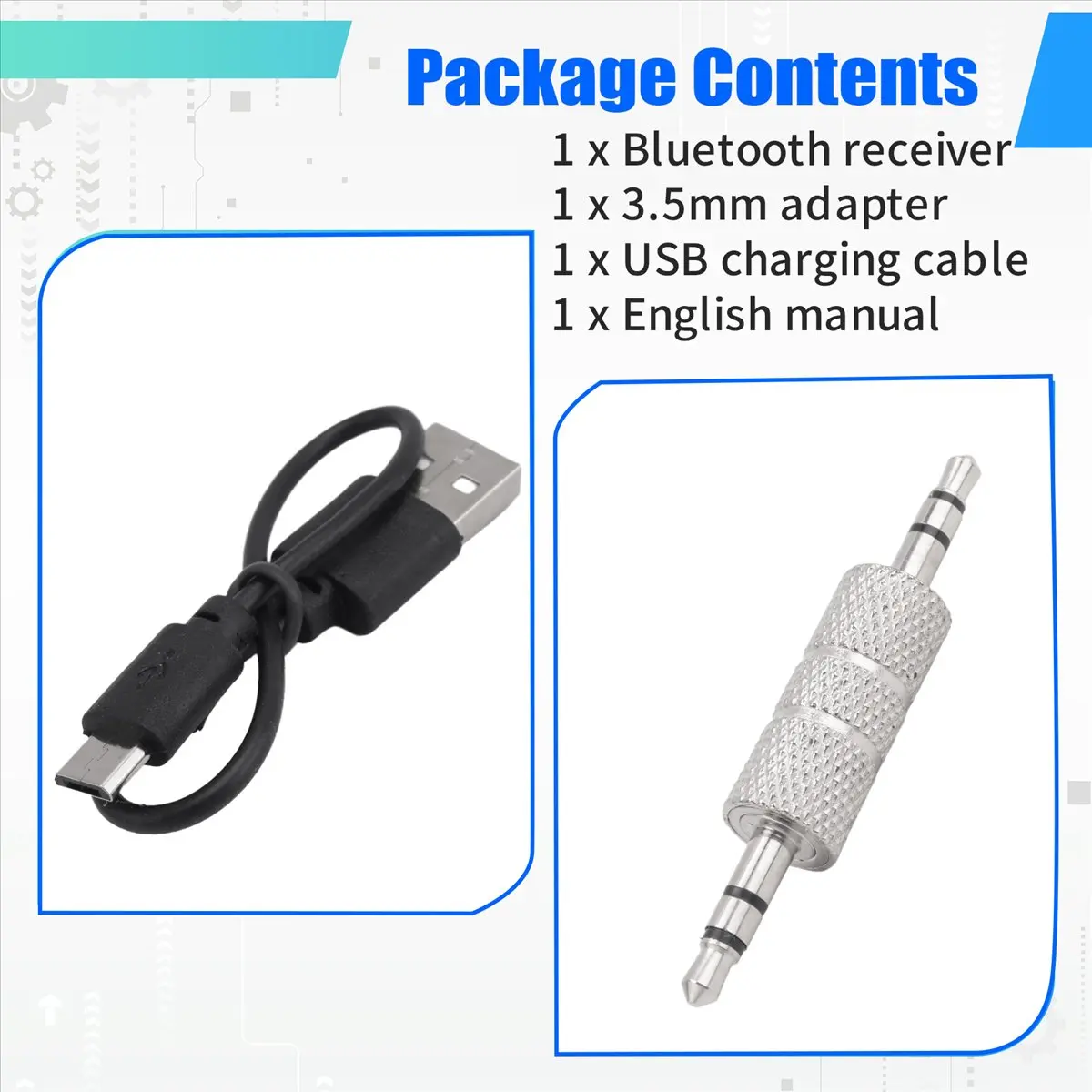 DTC5 2-In-1 Wireless Bluetooth Receiver 3.5mm Aux Audio Music Adapter with Hands-Free Functionality USB BT Connectivity