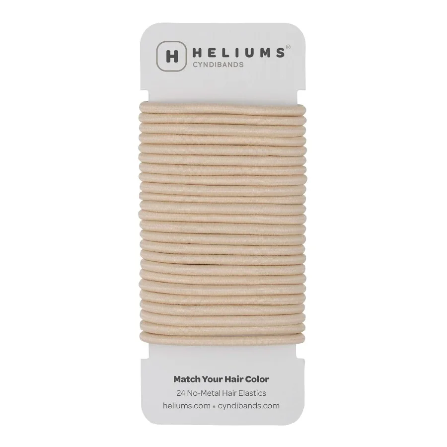 ربطات شعر مرنة من Cyndibands باللون البيج والأشقر - حوامل ذيل حصان خالية من الضرر مقاس 4 مم للنساء و24 عبوة من مطاط الشعر المطاطي المحايد #1