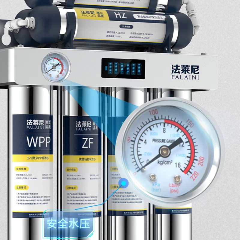 Purificador de água de aço inoxidável doméstico direto para beber torneira da cozinha filtro purificador de água de ultrafiltração de sete estágios