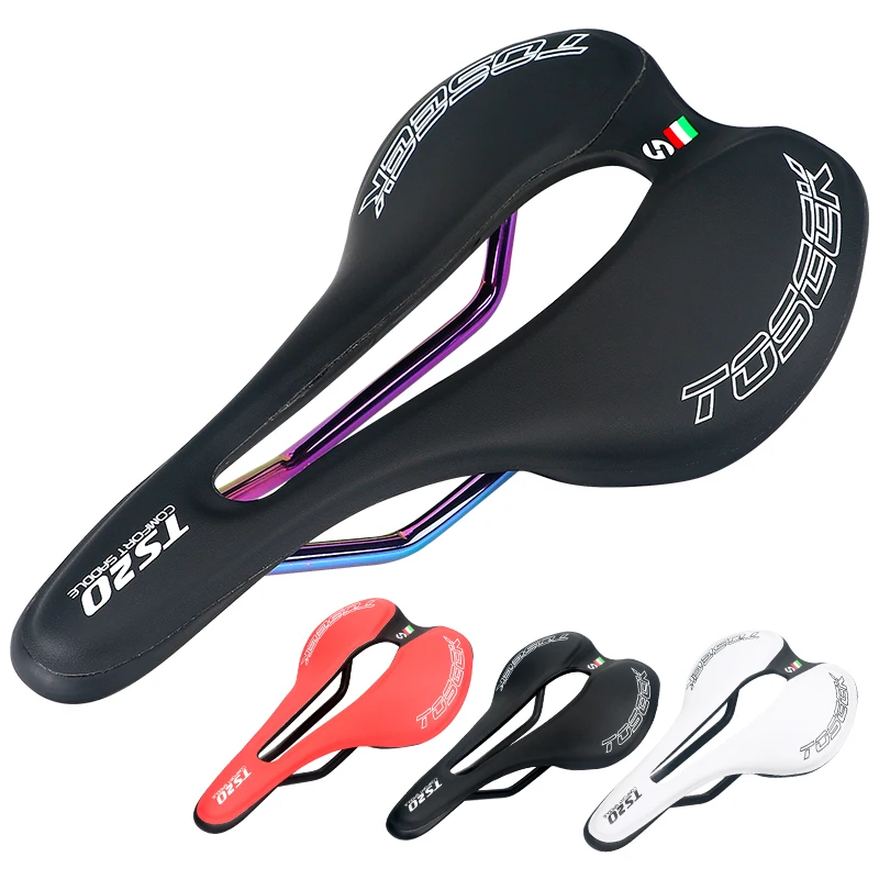 STLF Toseek Suspension Leather Bicycle Saddle Mtb Mountain Bike Seat Black White Red Eva Oversized Cycling Saddle