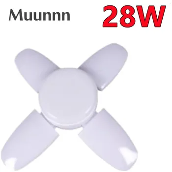 E27 LED 28W 전구 팬 블레이드 타이밍 램프, AC220V 접이식 LED 전구 램프, 가정용 천장 조명, 고품질