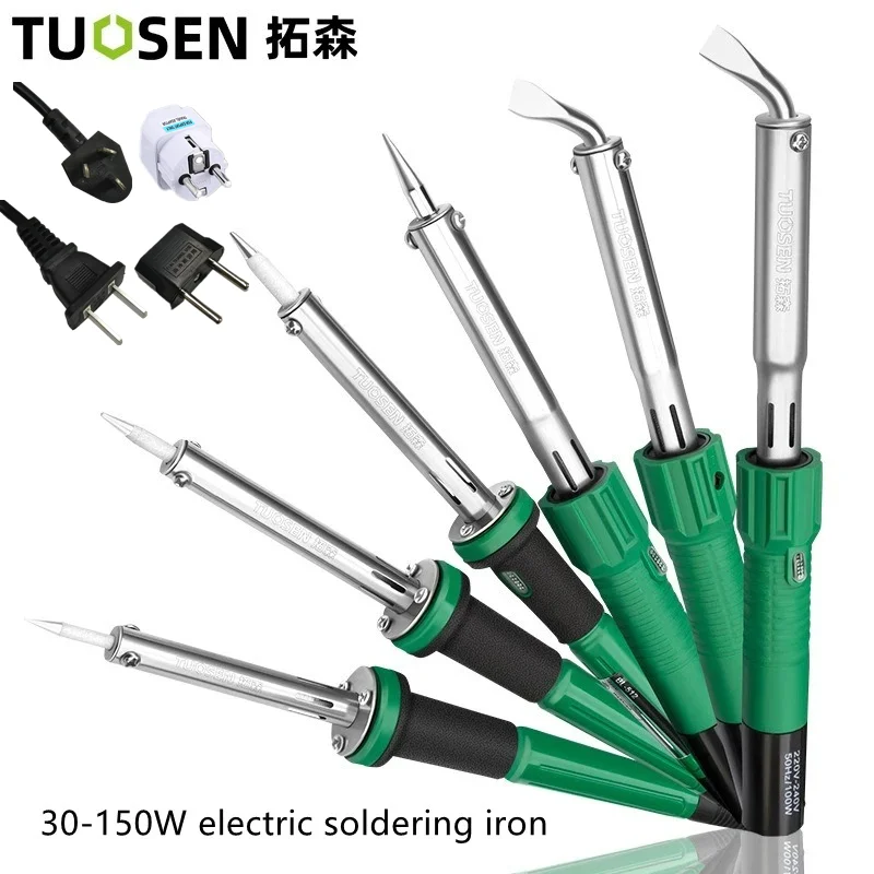 Tuosen EU/AS/US Plug 30/40/60/80/100/150W high-power soldering iron with pointed flat head soldering iron 200-240V