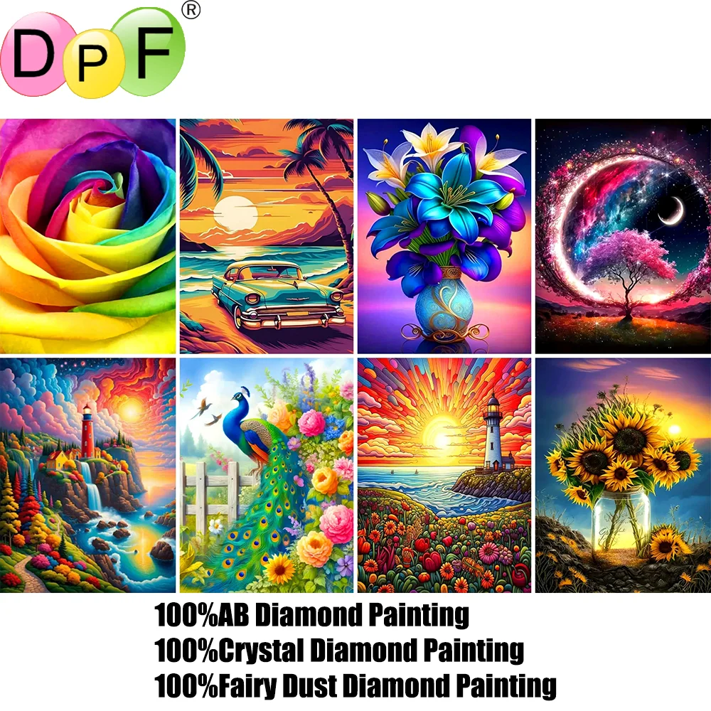 

DPF 100% полная фея пыль дрель кристалл AB алмазная живопись красочное искусство действительно вышивка искусство домашний декор ремесла подарок