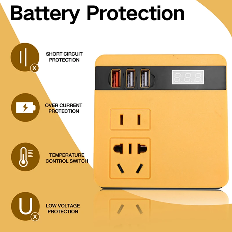 Power Inverter DC Inverter Adapter Power Supply Inverter For Outdoor Work For Dewalt