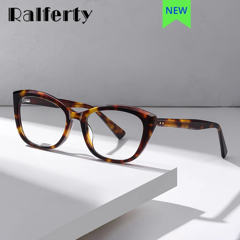 

Ralferty Fashion Women's Eyeglasses with Frame Transparent Glasses Woman Spring Hinge Anti Blue Computer Glasses Female Oculos