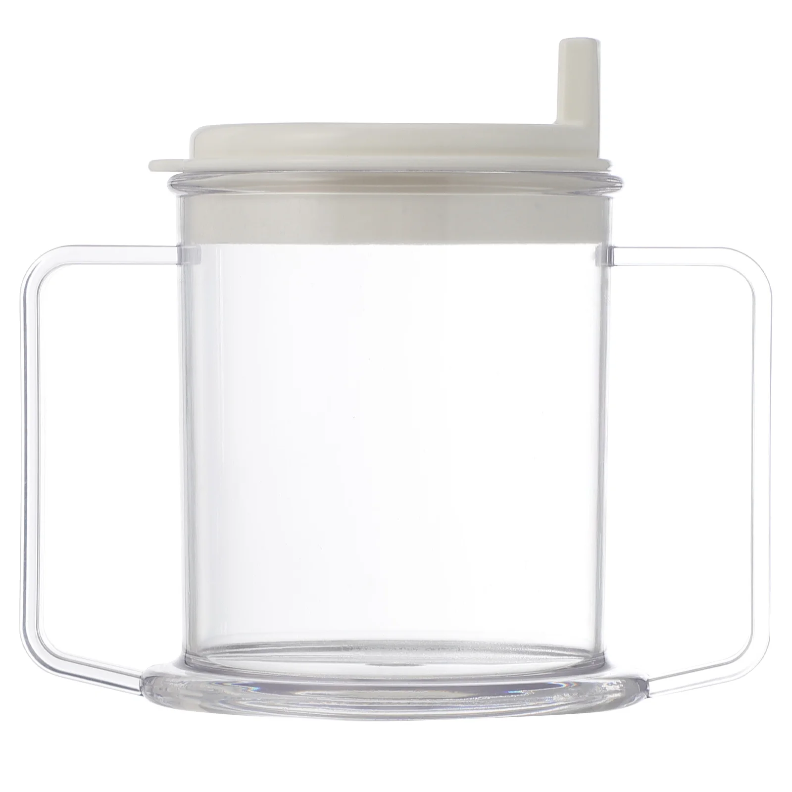 

Plastic Double Handle Cup Durable Practical Size for Milk Juice Tea Coffee Stable Base Cafe Office Home Great Gift