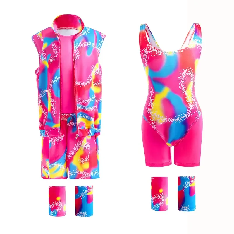 Kids Movie Ken Gosling Margot Robbie Ryan Cosplay Ba Bi Costume Pink Clothes Set For Boys Girls Beachwear Day-Glo Outfit