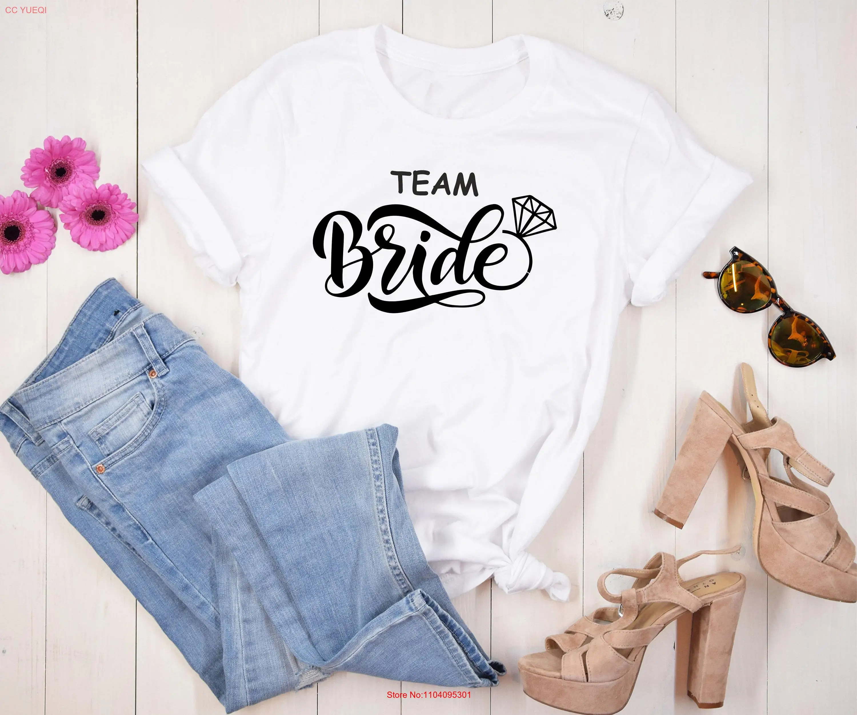 Team Bride T shirt Squad Tribe Bachelorette Party Personalized Hen long or short sleeves