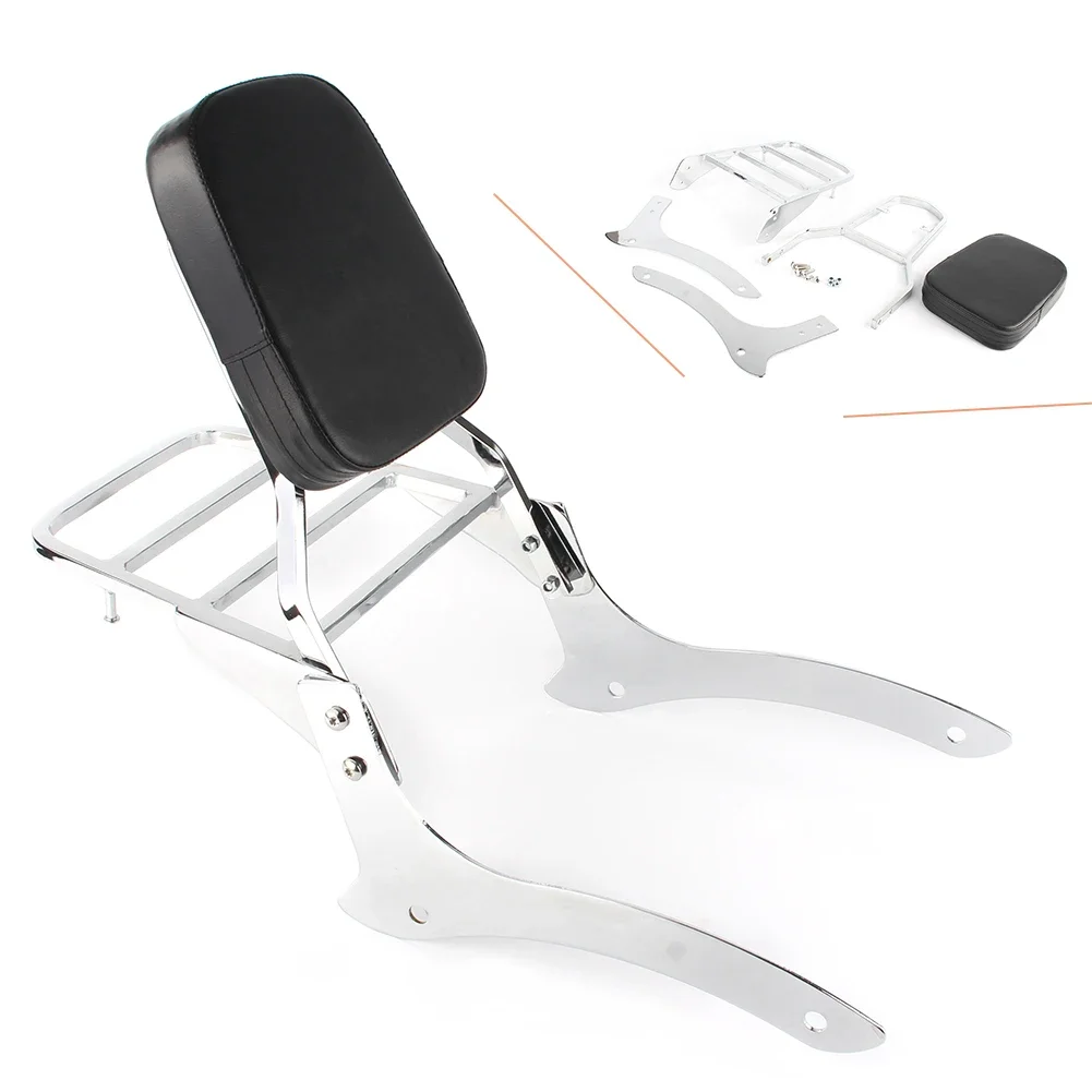 

Chrome For Yamaha Vstar XVS 1100 Classic & Dragstar XVS 1100 Classic 2000-2011 Motorcycle Backrest Sissy Bar w/ Luggage Rack