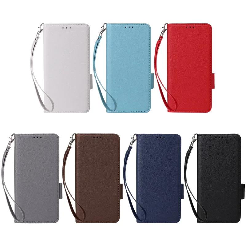For Redmi Note 15 5G 2025 luxury smooth side buckle wallet magnetic case mobile phone litchi pattern flip protective case