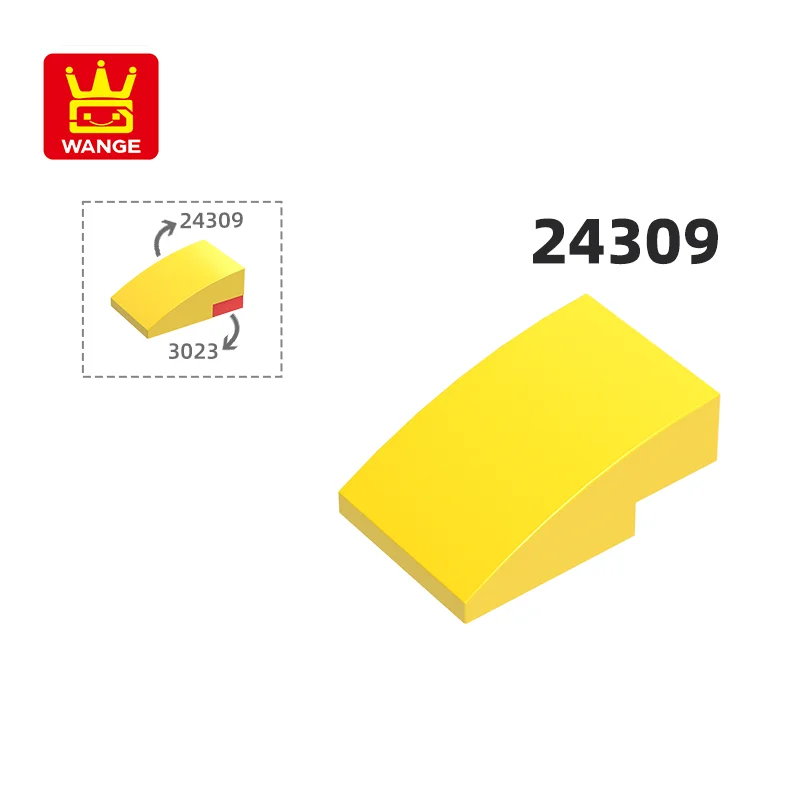 

WANGE 24309 100g/79PCS 3x2 Curved Plsatic Block Moc Color Compatible with Curved Brick DIY Toys For Kid Educational Toy