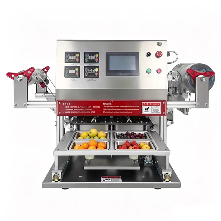 Máquina Automática para Sellar Bandejas de Carne, Verduras y Frutas, Envases Redondos de Plástico para Comida Rápida, Venta Caliente, Comercial, Personalizable