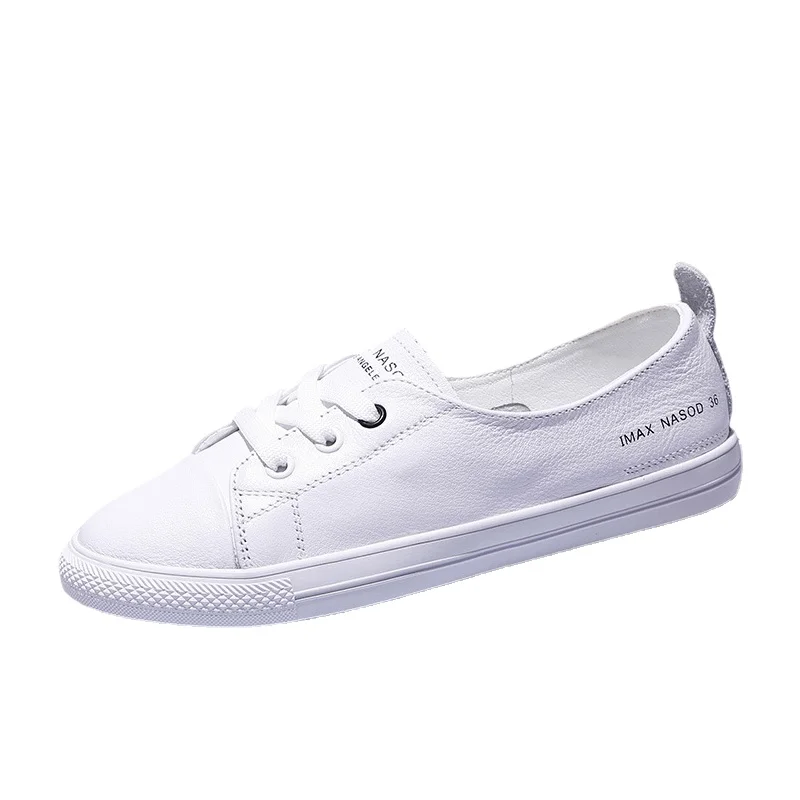 

Genuine Leather Casual Sneakers for Women Plus Size Spring Summer Skate Shoes Ladies Vulcanized Shoes Little White