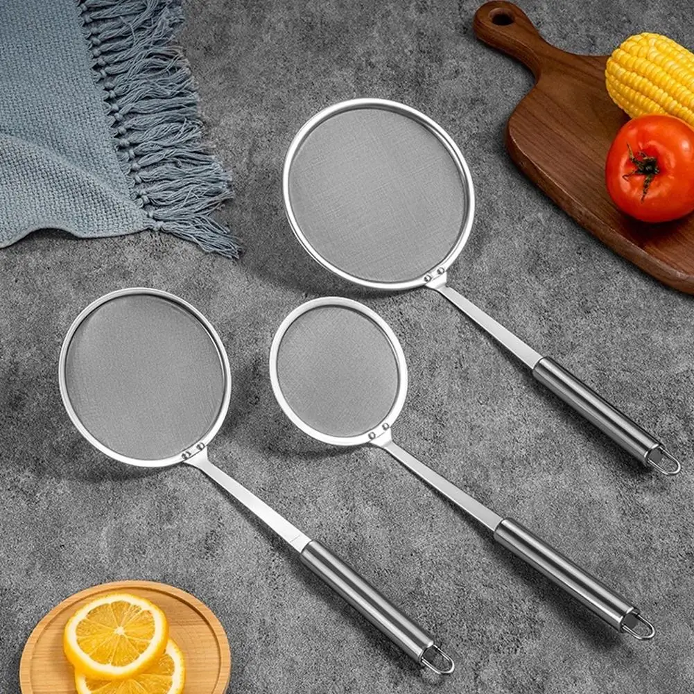 Fat Skimmer Spoon Steel Fine Mesh Skimmer Strainer Spoon For Removing Grease Fat And Foam Kitchen Fat Skimmer Spoon