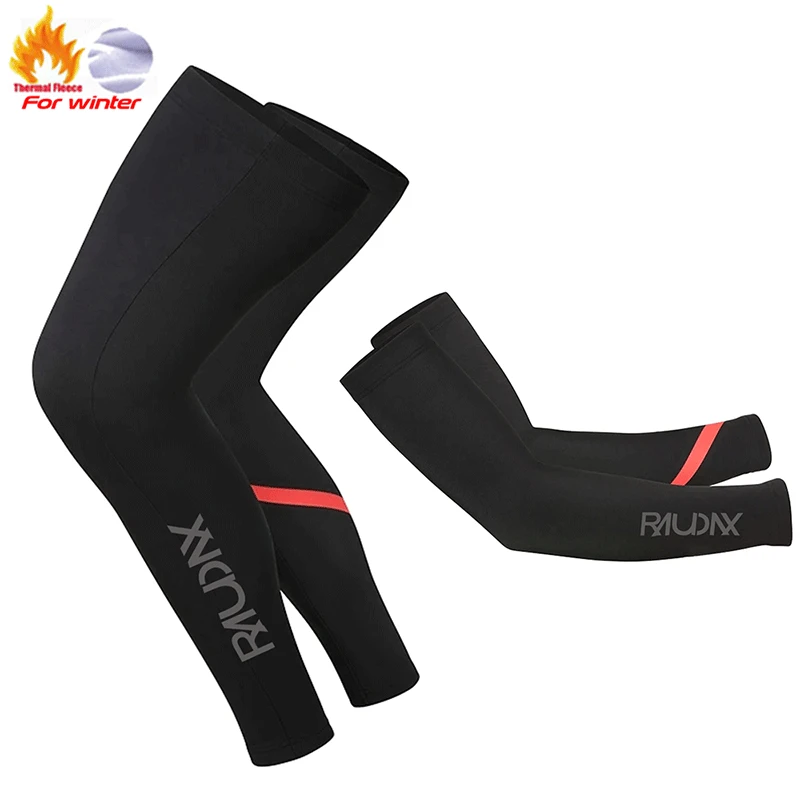 Raudax 2024 High Elasticity Warm Fleece Arm Warmers, Sports Bike Sleeves, Cycling Leg Warmers, Winter, High Quality