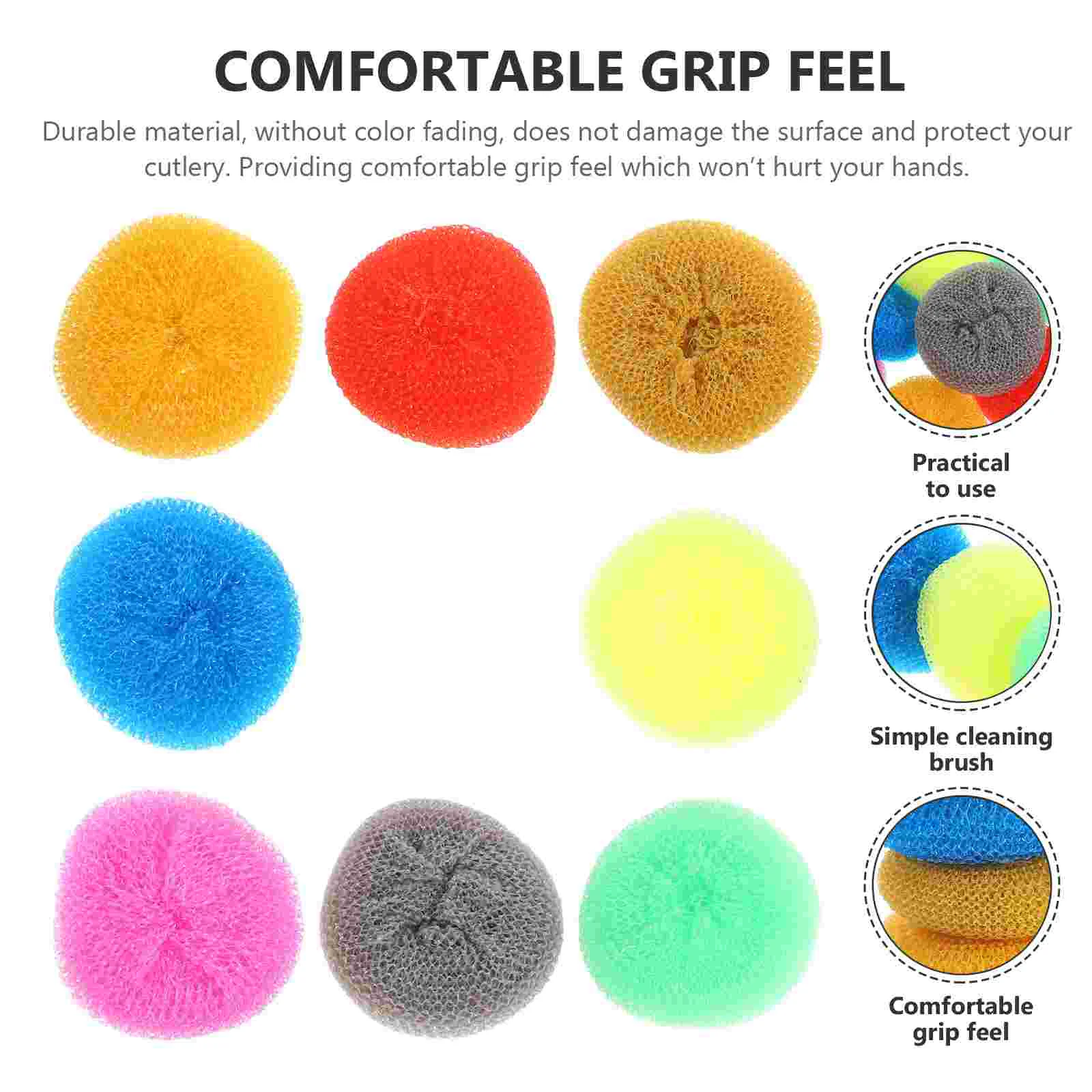 30 Pcs Brush Scouring Rag (mixed Colors Kitchen Scrubber Sponges Scrubbers Pp Dish Cleaning Balls