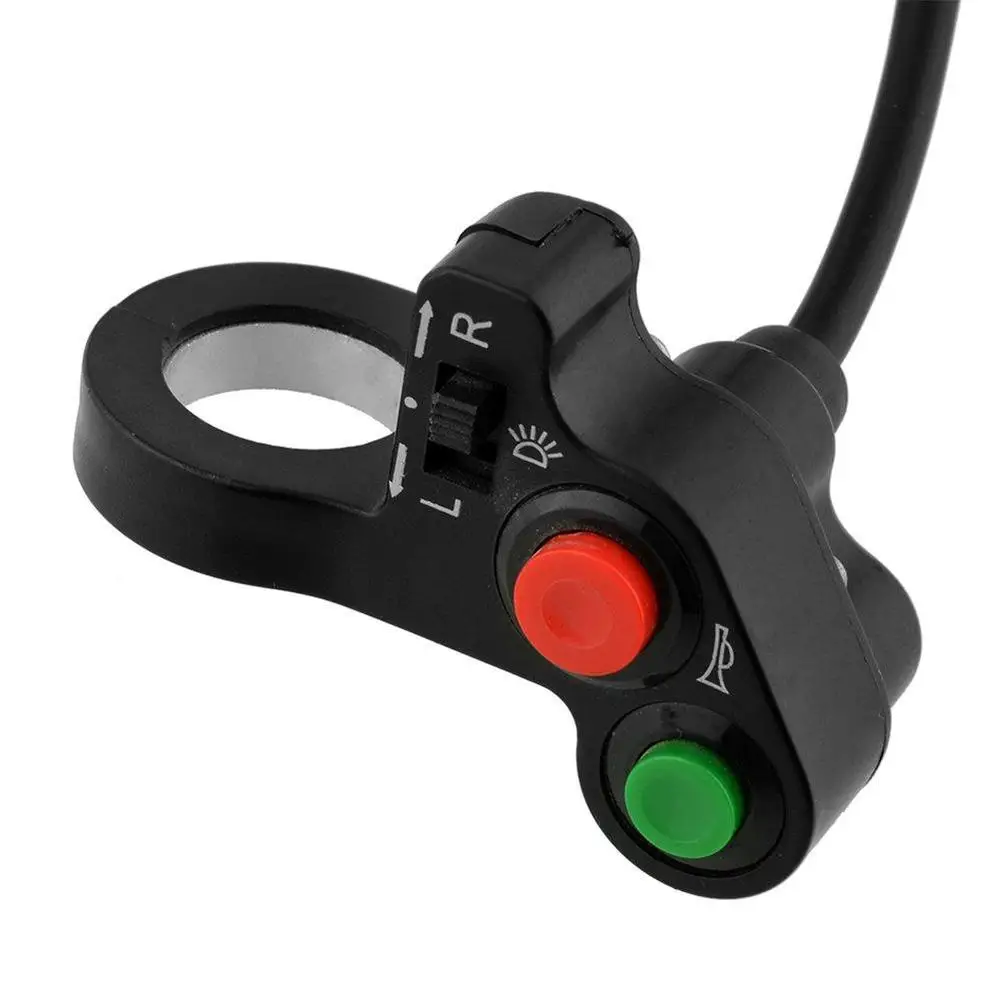 12V Motorcycle Horn Light Turn Signals On/Off Switch Universal for Most 7/8\