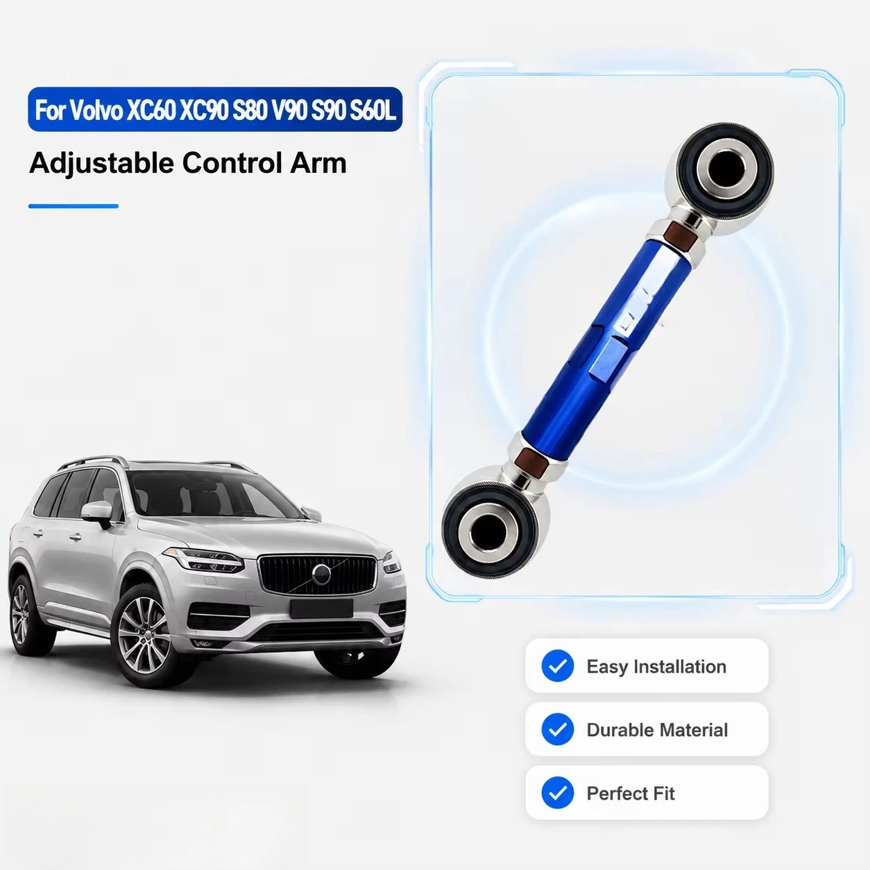 Rear Adjustable Control Arm For Volvo XC60 XC90 S80 V90 S90 S60L Suspension Geometry Wheel Alignment Component Custom Fit