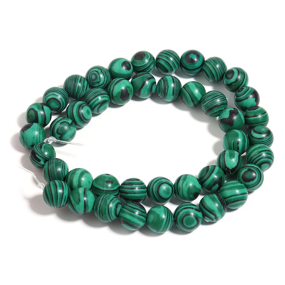 1 Strand 6/8/10mm Malachite Stone Beads Green Color Round Natural Stone Beads Round For Jewelry Making DIY Necklace Bracelet