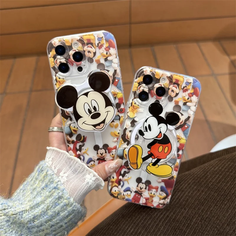 

Cute Mickey Minnie Donald Duck Daisy Disneys Magsafe Wireless Charge Case For iPhone 11 12 13 14 15 16 Pro Max Magnetic Holder