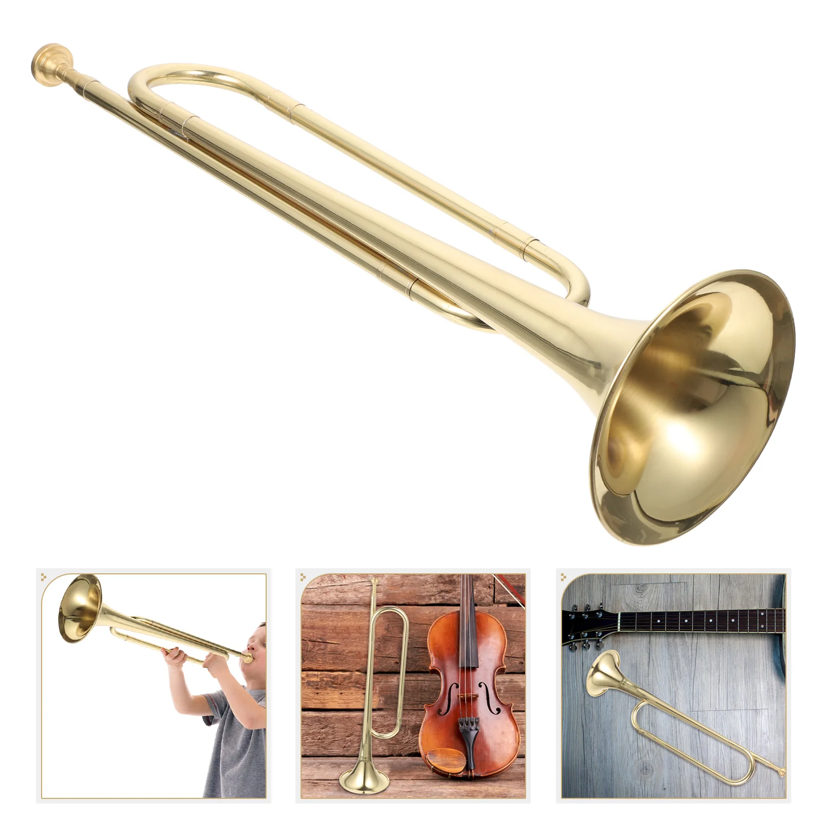 

Brass Trumpet For Student Beginner Standard Performance Instrument Educational Musical Durable Quality Early Learning