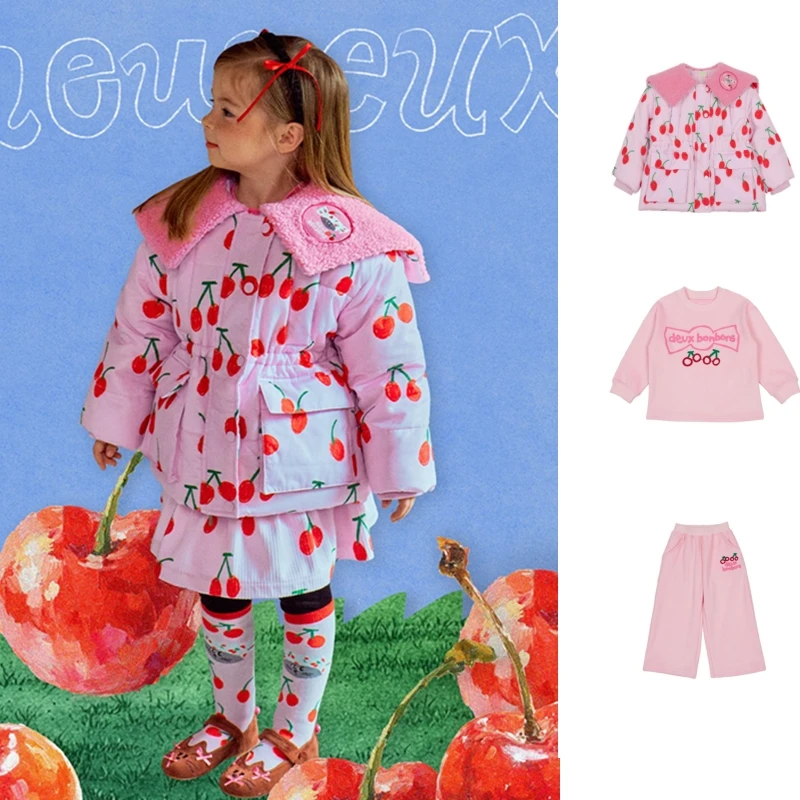 

KIDS BE Baby Girls Sweatshirts Pants 2025 Autumn Winter Children's Christmas Pink Hooded Jackets Sweatshirts Clothings Hoodies