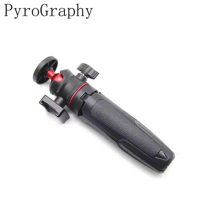 

PyroGraphy Desktop Extendable Rod MINI Tripod with Built-in Cold Shoe & Smartphone Clamp 1/4" Screw Spherical Swivel Tripod Head