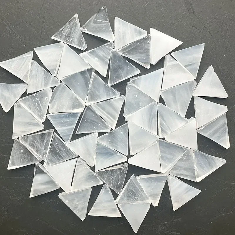 

50g taobao Triangle Translucent Mica Mosaic Tiles Colorful Glass Tile DIY Mosaic Making for Craft Arts Accessories 180