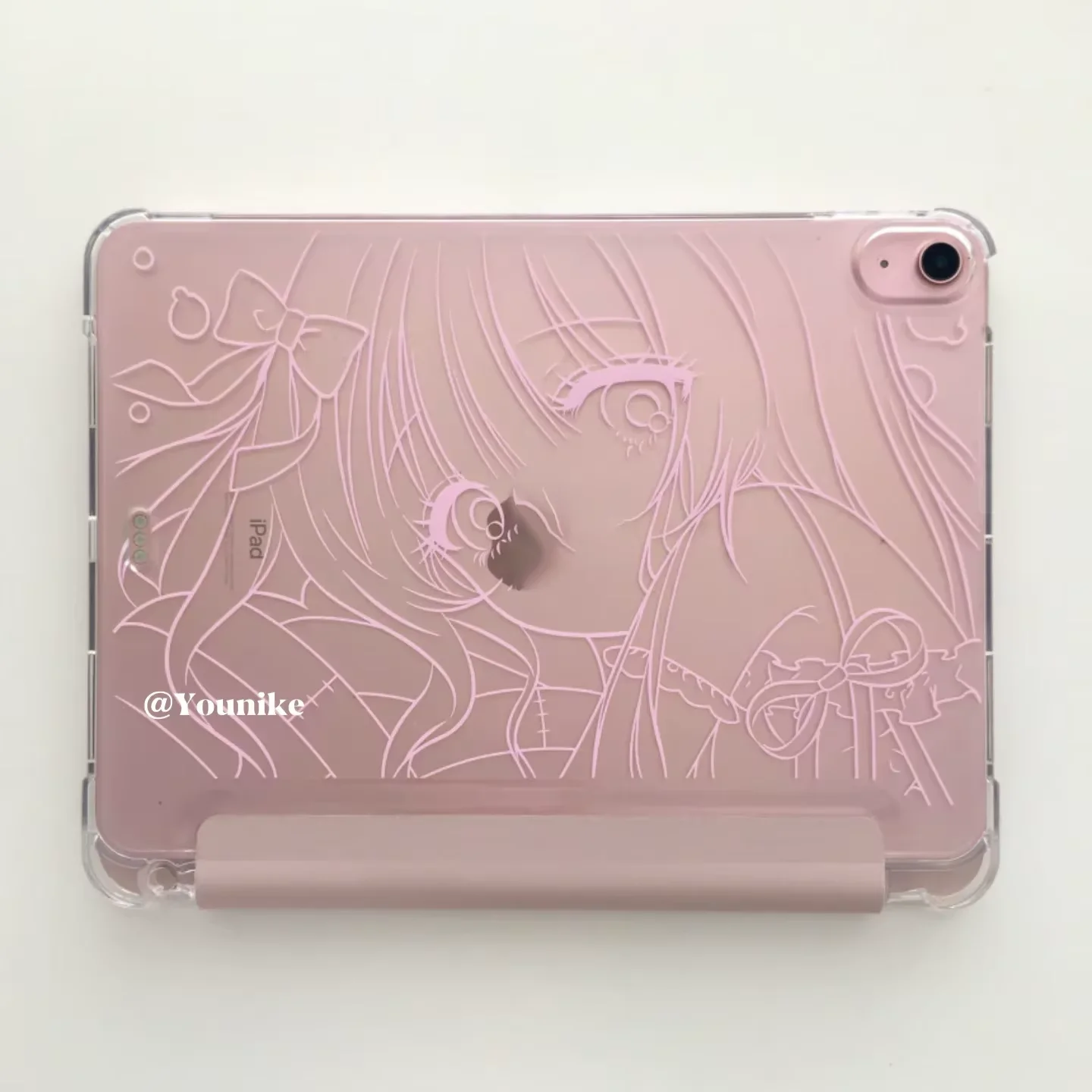 Japanese Anime Pink Line Girl Cover For iPad 10th 11th Gen 2025 7/8/9 10.2'' Air 4 5 6 7 11 For Air 2 9.7 Pro 11 Mini 6 7 Case