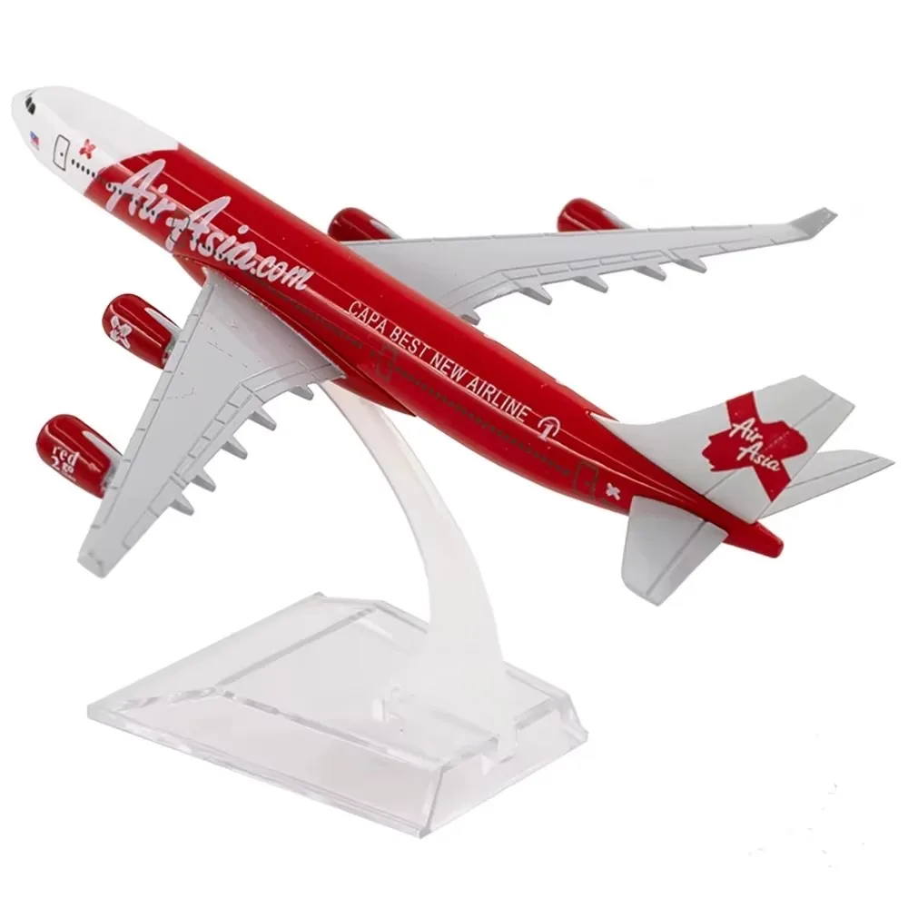 16cm Air Asia A340 Airbus 1:400 Scale 340 Airline Die-cast Metal Alloy Airplane Model Toy