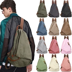 Vintag Canvas Backpack Multifuction Casual Daypack For Men Women Large Capacity Shoulder Bag Outdoor Travel Rucksack