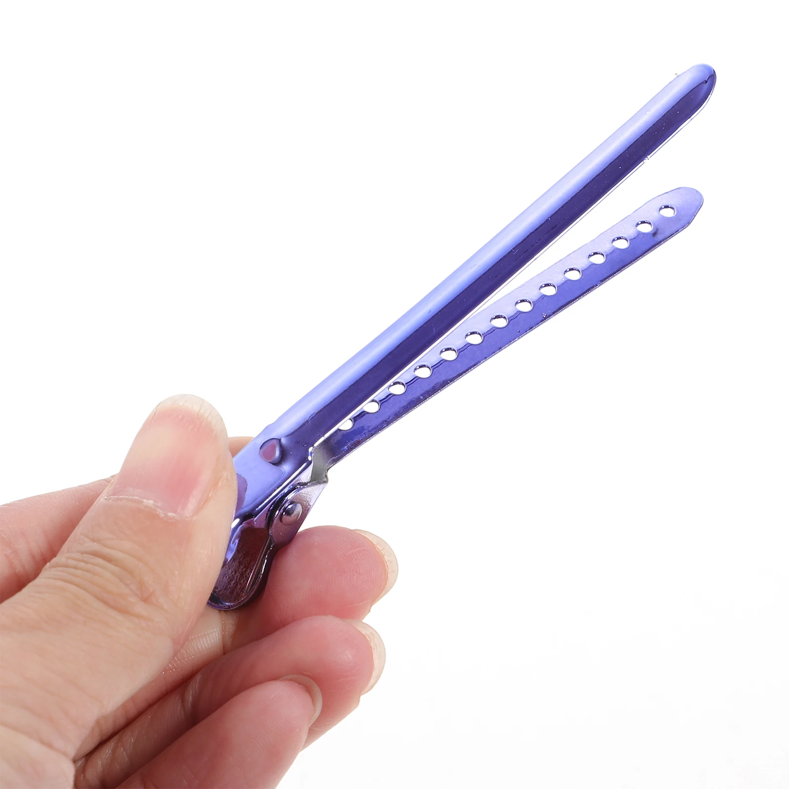 

12 Pcs Partition Folder Shape Clip Miss Clips for Hair Thick Stainless Steel Women