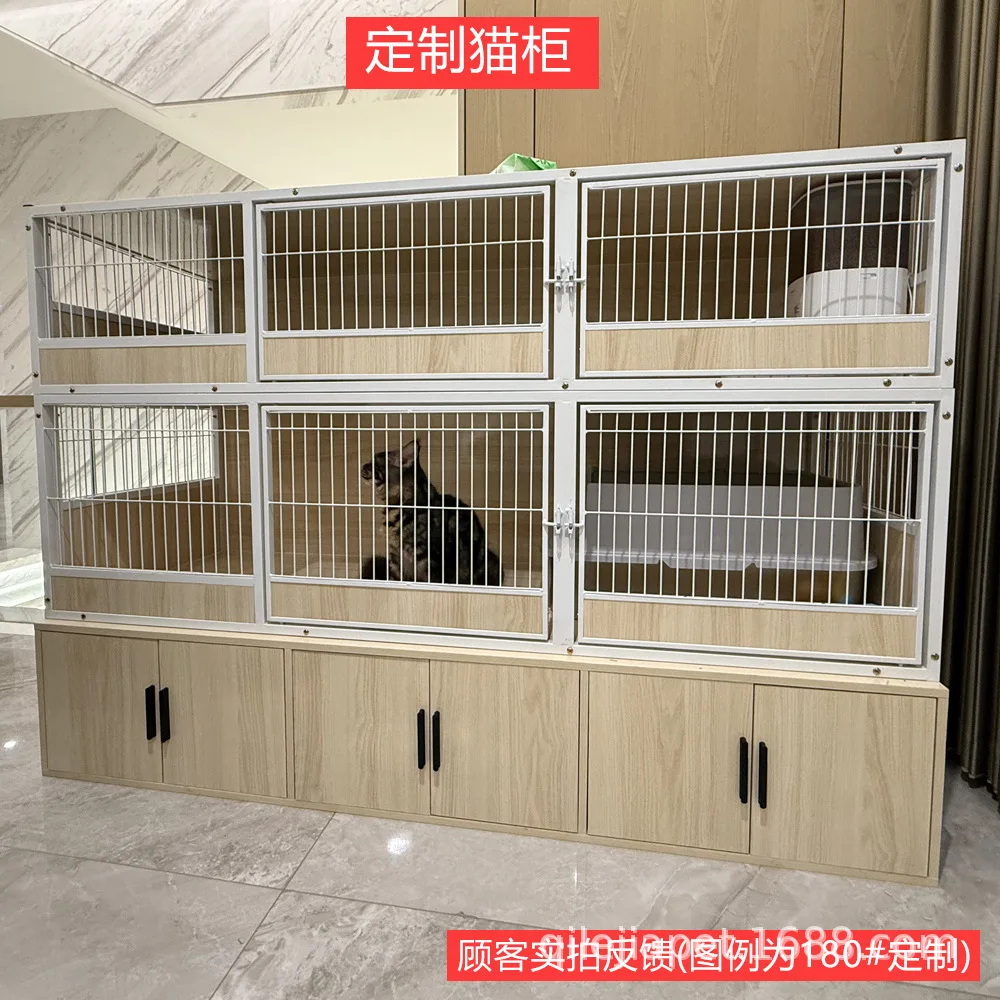 Factory pet cat cage bottom villa floor cabinet storage food cabinet cat house large space rack display