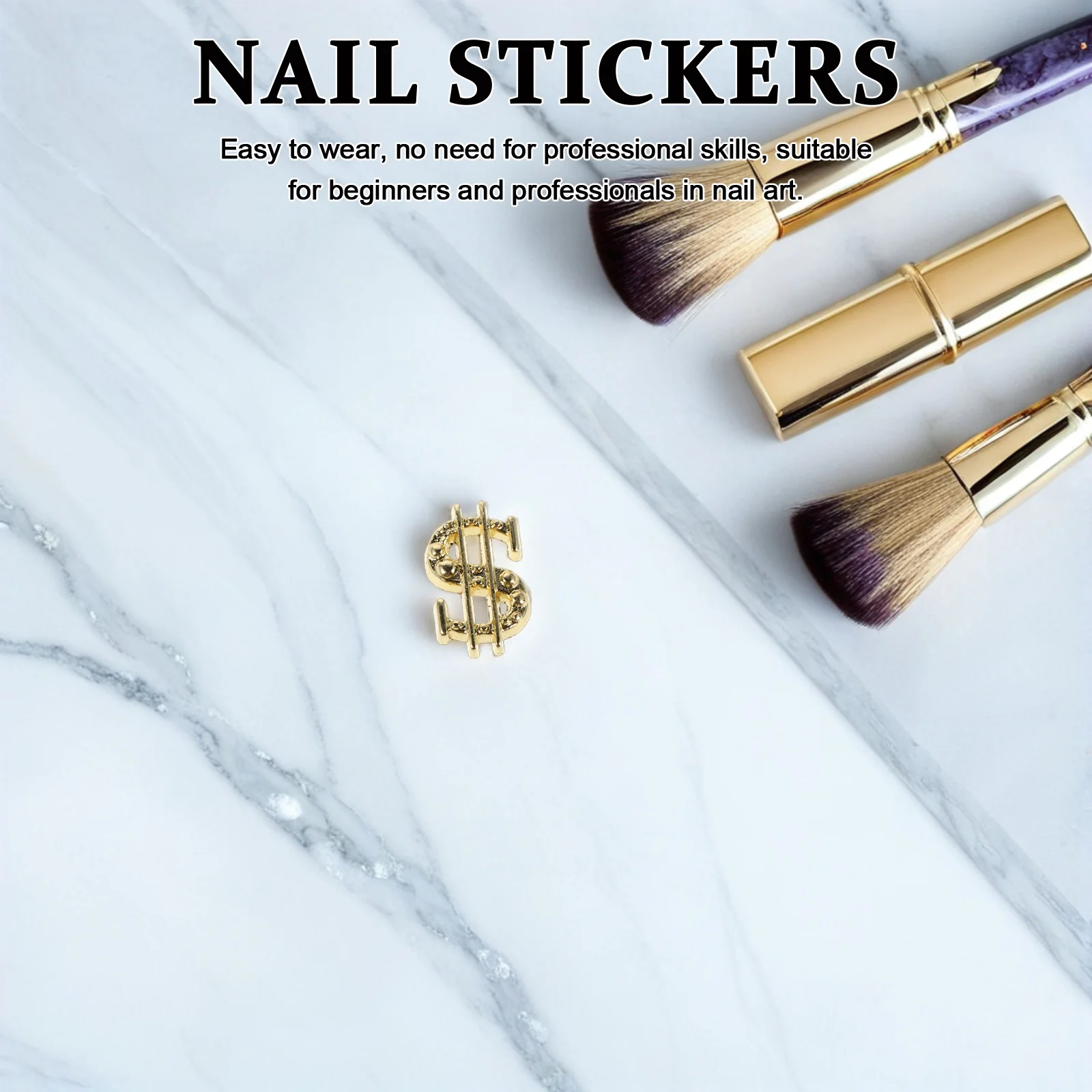 

200Pcs Gold Nail Charms Set Multi-Shape Alloy Money Sign Coin Purse Designs Nail Art Decoration Accessories for Salon Daily Wear