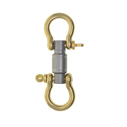 Super fine smooth TC4 Ti Solid titanium quick release swivel detachable keychains screw brass shackle carabiner DIY EDC Tool