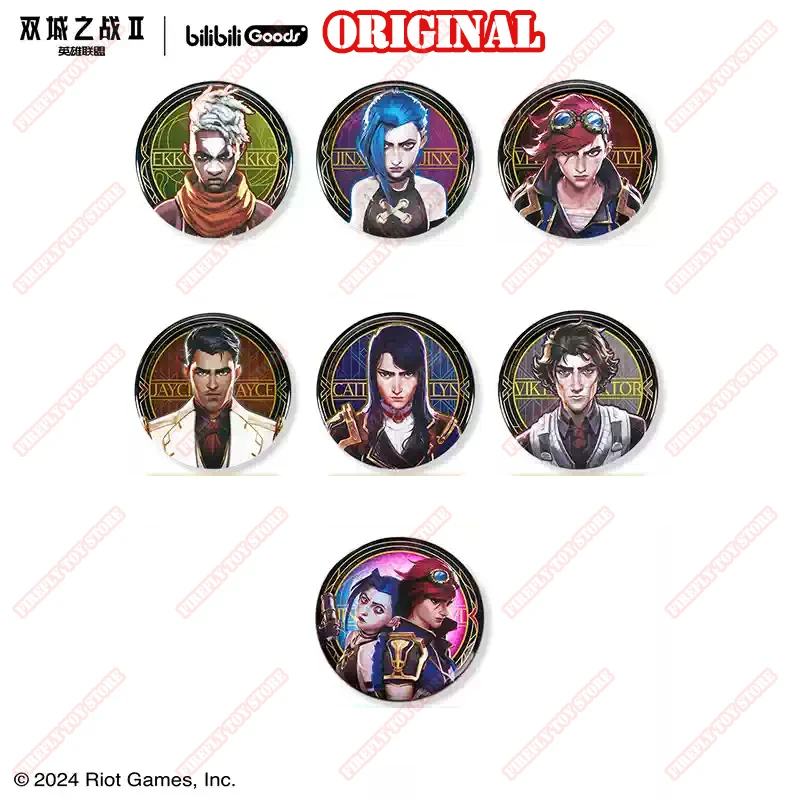 

Original Arcane: League of Legends Animation Game Peripheral Toys Metal Brooch Badge Anime Action Model Figures Collection