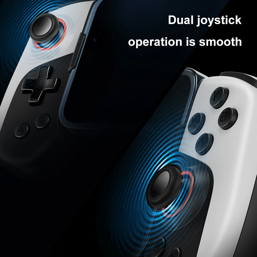 

2 in 1 Wireless Mobile Gaming Controller Type C Cooling Phone Game Controller Dual Joystick 300mAh for IPhone/Android Phone