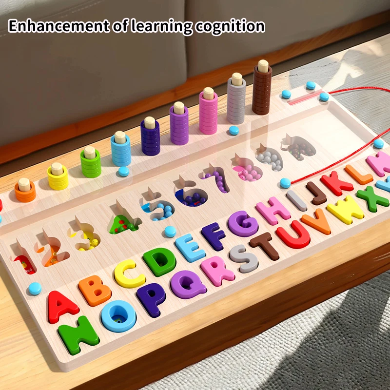 3 in 1 Wooden Magnetic Color & Number Maze Montessori Educational Toy for Children - Shape Matching Learning Gift