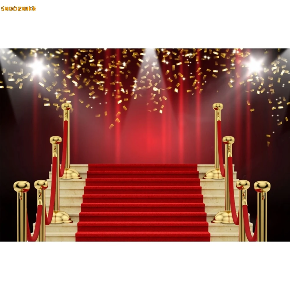 Red Carpet Stage Photography Backdrop Movie Night VIP Celebrity Party Film Celebration Birthday Party Background Photo Studio