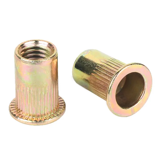190pcs M3-M10 carbon steel galvanized rivet nut with flat head and vertical grain