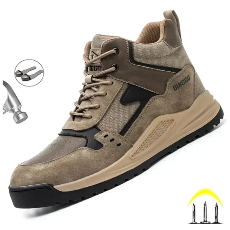 Safety Shoes Men Steel Toe Work Sneakers Anti-smashing Anti-puncture Indestructible Work Shoes Protective Safety Boots