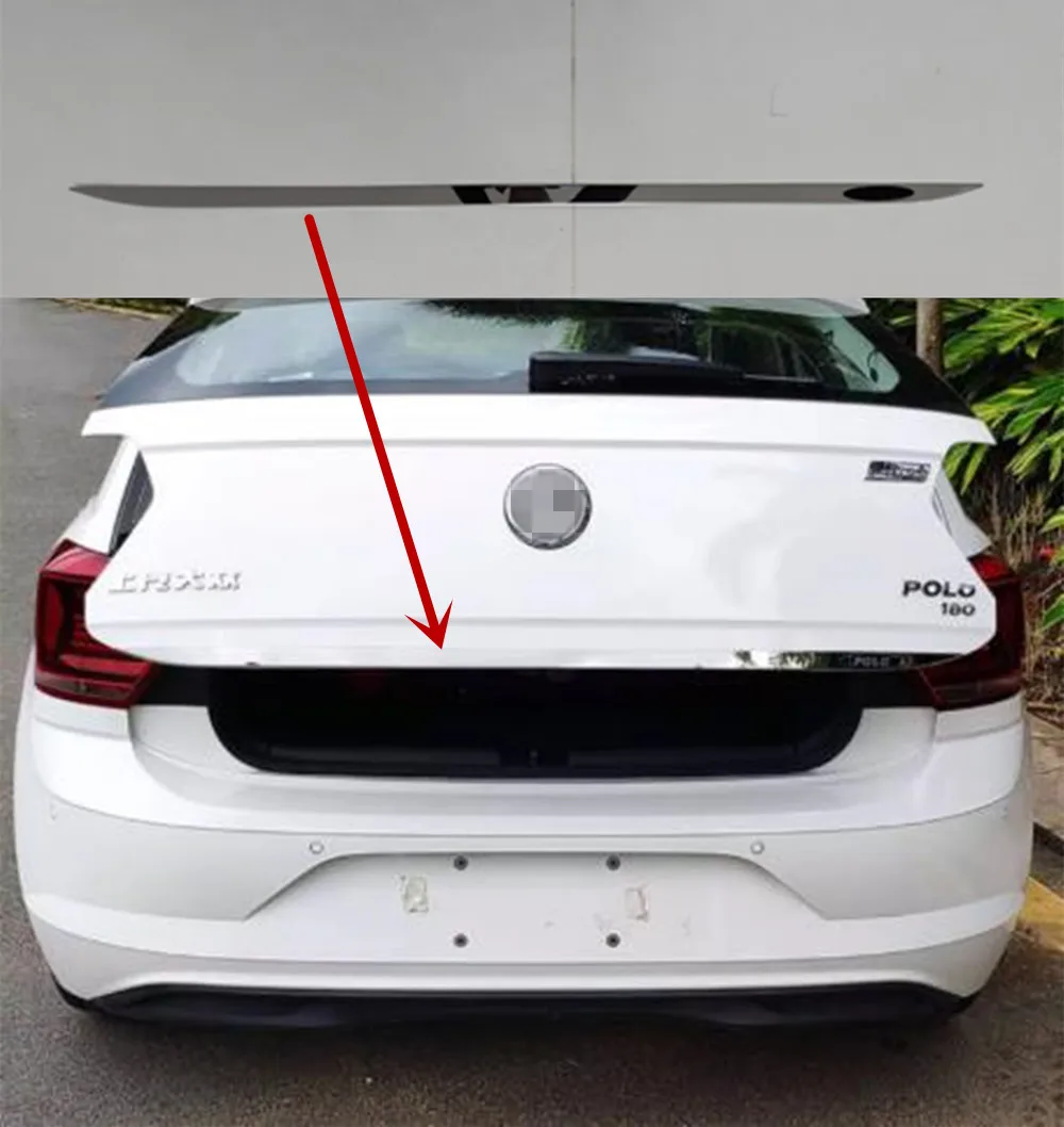Stainless Steel 1Pc Rear Trunk Door Handle Cover Tail Gate Trim Bezel Molding For VW Volkswagen Polo 2019-2025 Car Accessories