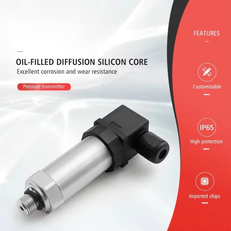 304 Stainless Steel Oil-filled Diffused Silicon Pressure Sensor IP65 RS485 0.5%FS Low Pressure Transmitter