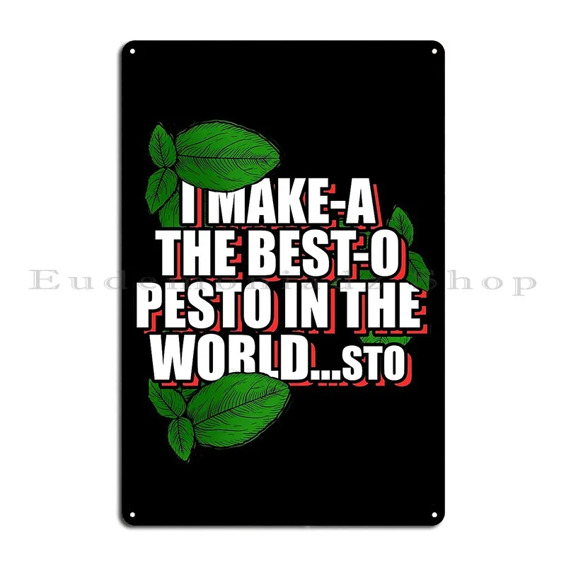 World S Best Pesto Green Italian Food Garlic Parmesan Basil Metal Plaque Cinema Designing Wall Decor Cinema Tin Sign Poster