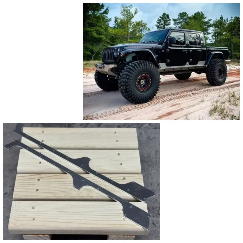 Door Sill Guard Armor Simulation 6061 Aluminum for Axial SCX10 III Jeep Gladiator 1/10RC Crawler Body Shell Protective Accessory