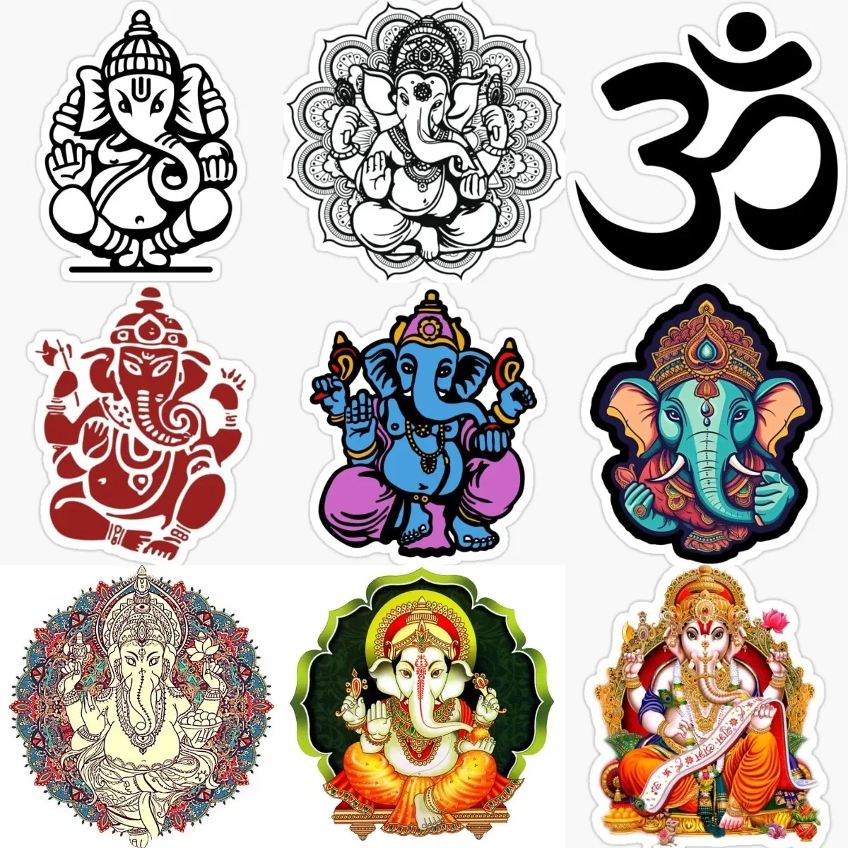 

Ganesha India Buddhism Waterproof Sticker for Wall Room Bicycle Helmet Truck Window Camper Van Bicycle Car Decal Customizable