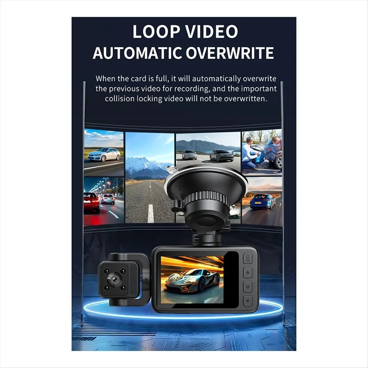A86G NEW 2.0 Inch HD 2K Car Driving Recorder with Three Lenses and WIFI Vehicle Security Monito Dash Camera DVD
